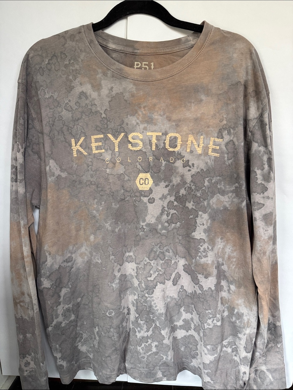 Keystone Colorado Kids' Long Sleeve Tee in Taupe Marble